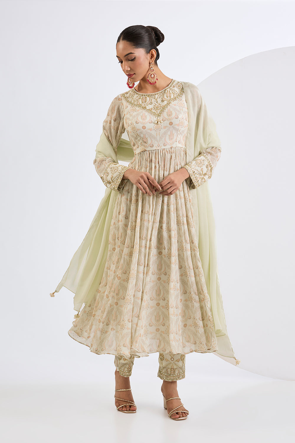 sachin and babi light blue dress Navy Blue Chiffon Anarkali main image 1