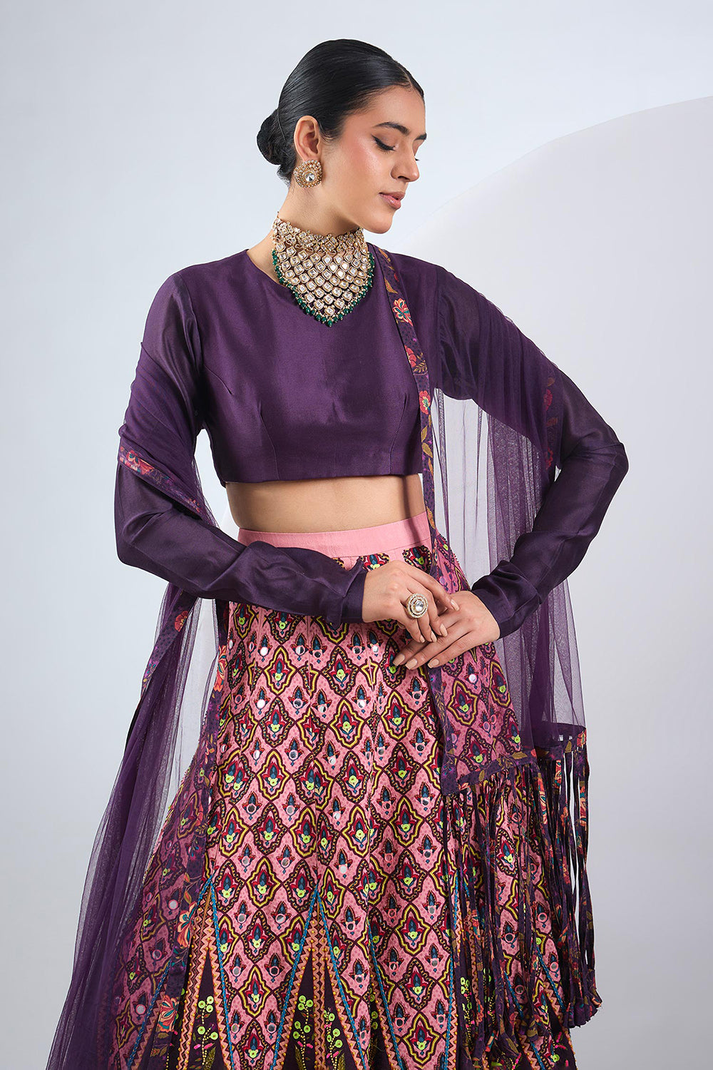 Deep purple lehenga set