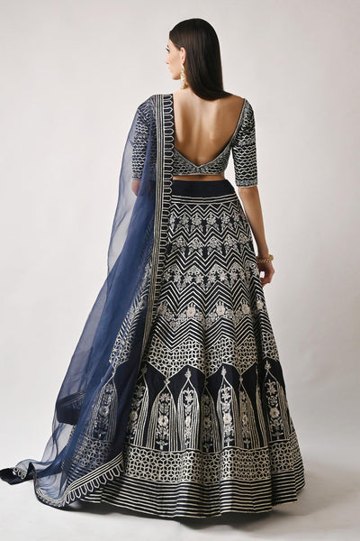 Blue Silk Lehenga Set