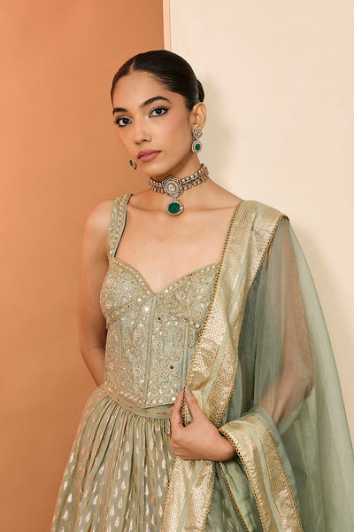 Green  Lehenga Set