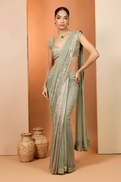 Green Organza Saree