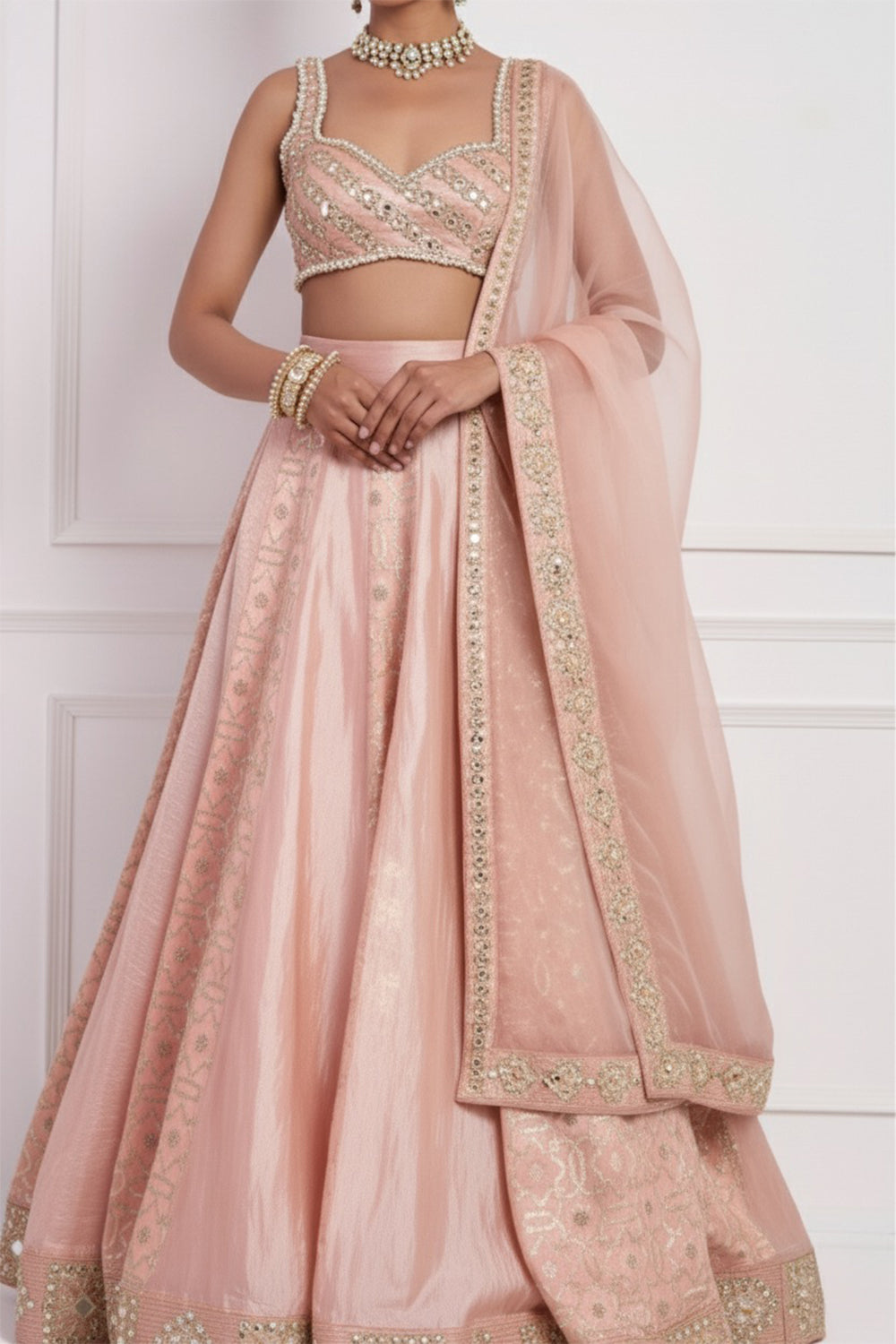 Peach Lehenga Set