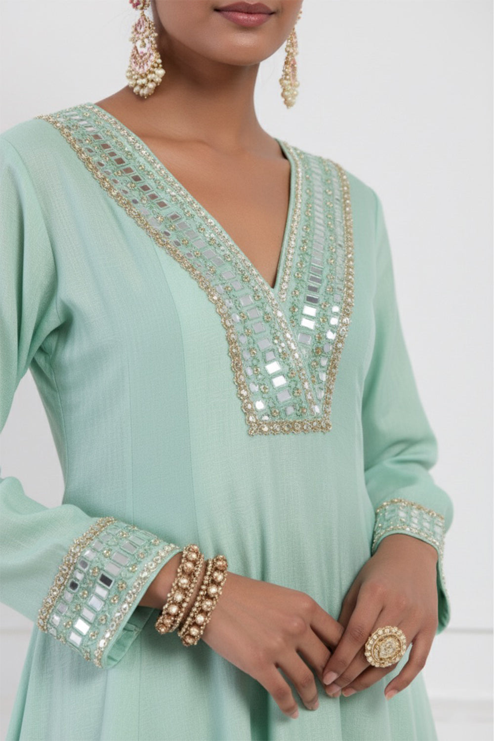 Sea Green Anarkali Set