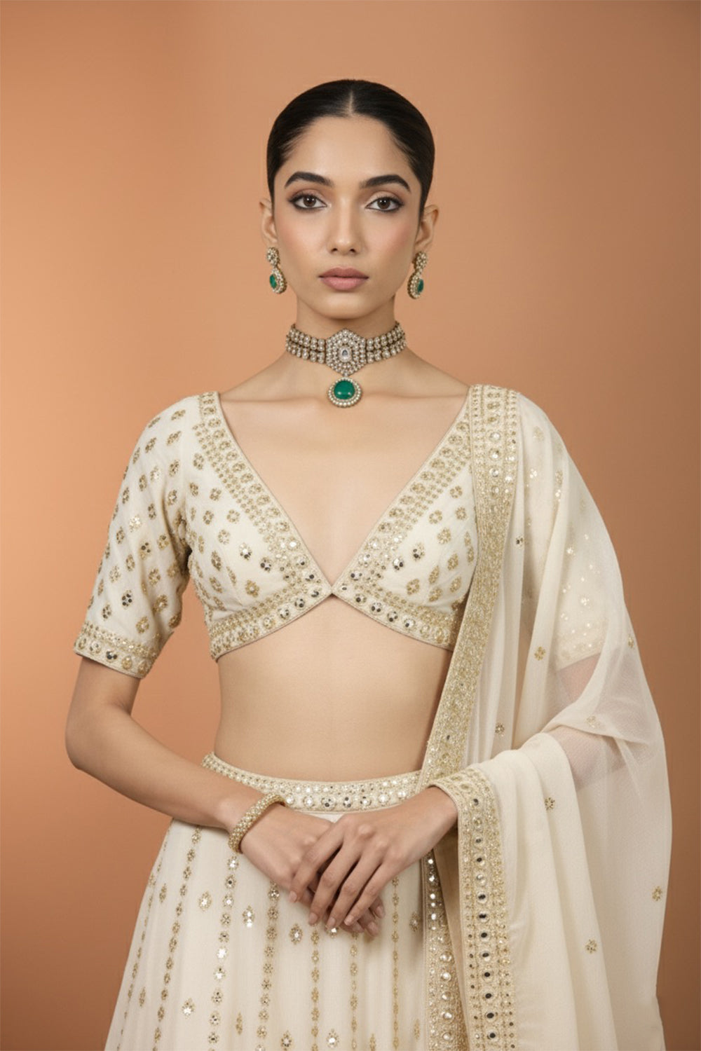 Ivory Lehenga Set