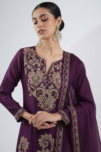 Purple Sharara Set