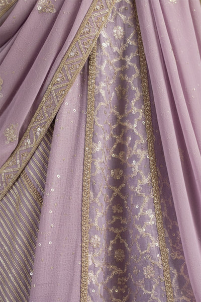 Lilac and Mint Green Lehenga Set