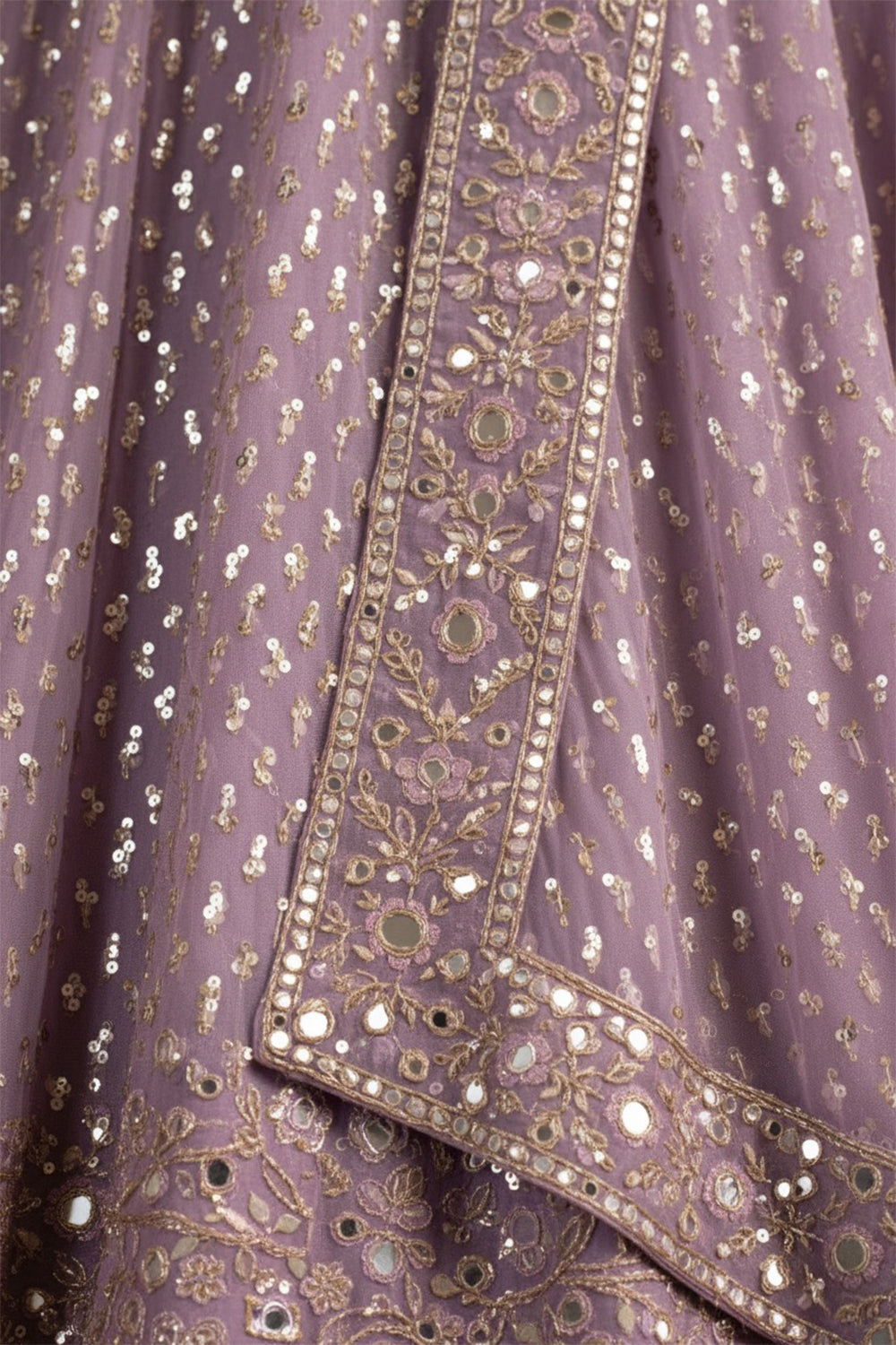 Lilac and Mint Green Lehenga Set