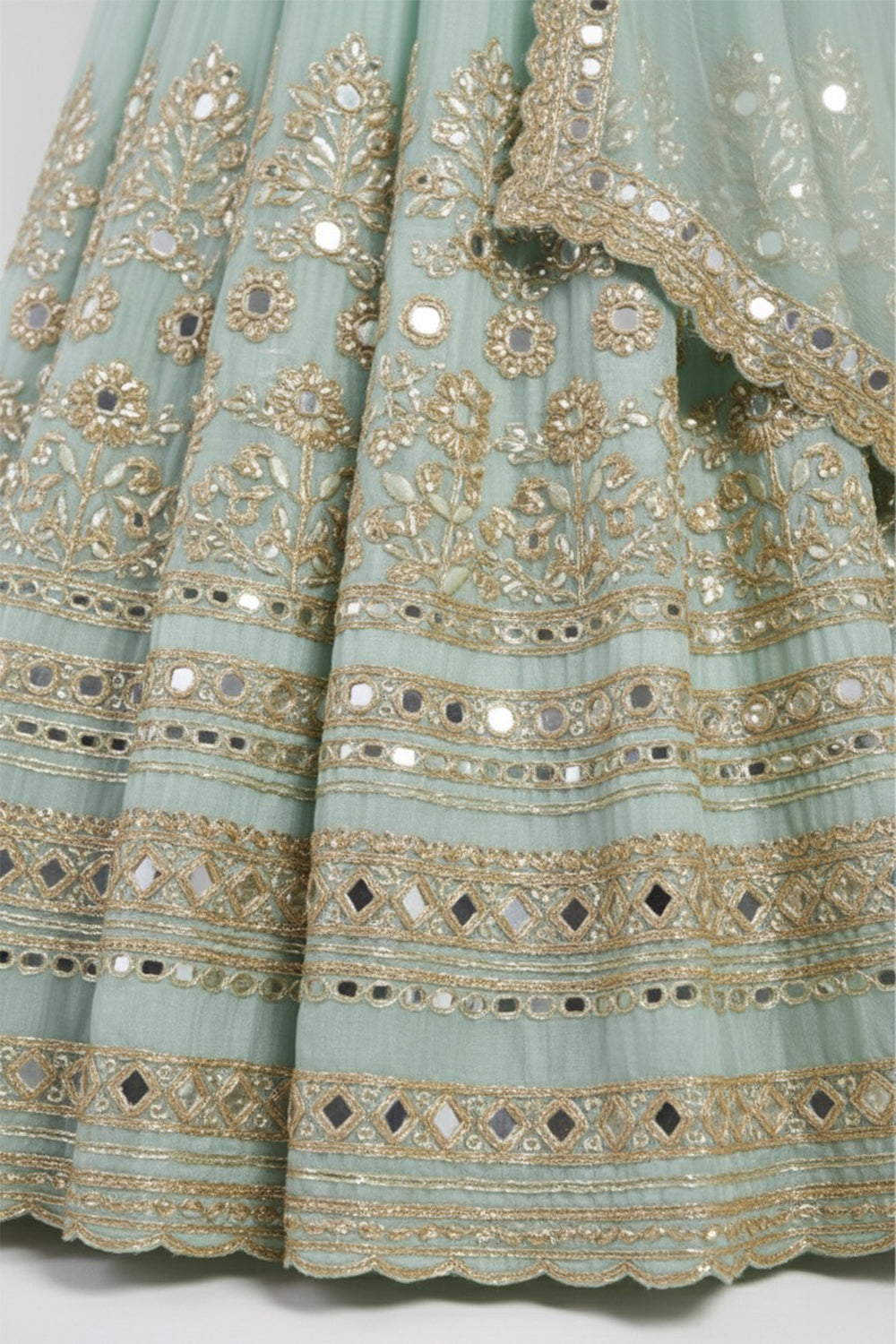 Mint Lehenga Set