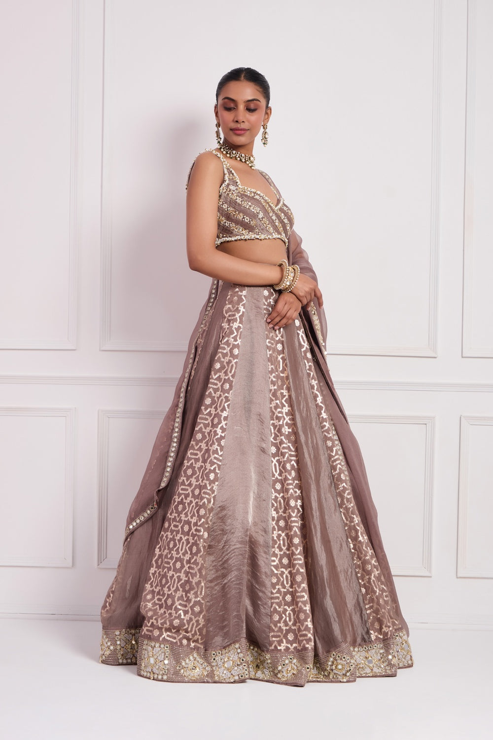 Mocha Mouse Lehenga Set