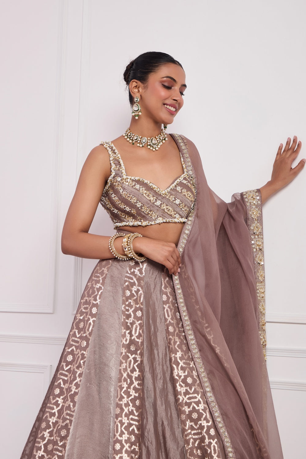 Mocha Mouse Lehenga Set