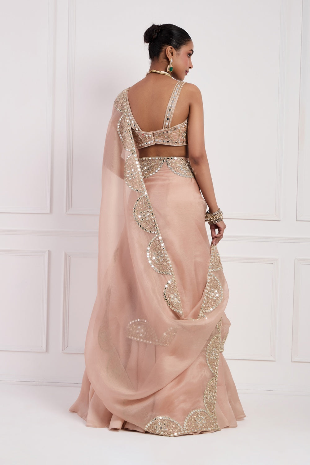 Blush Pink Fish Cut Lehenga Set