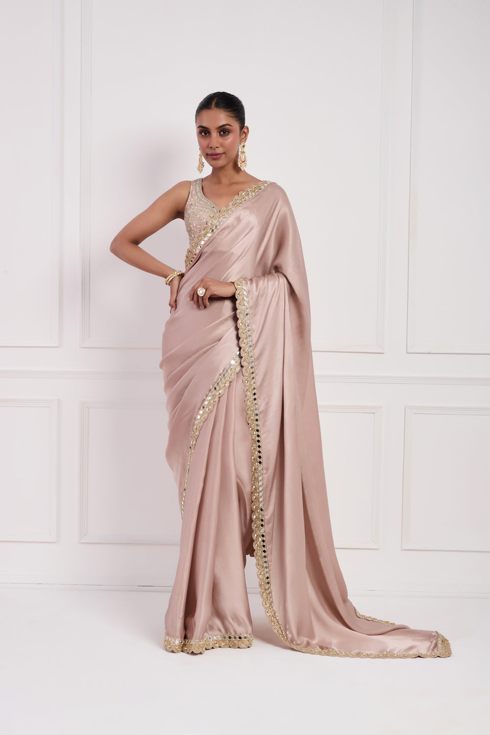 Blush Pink Saree Set