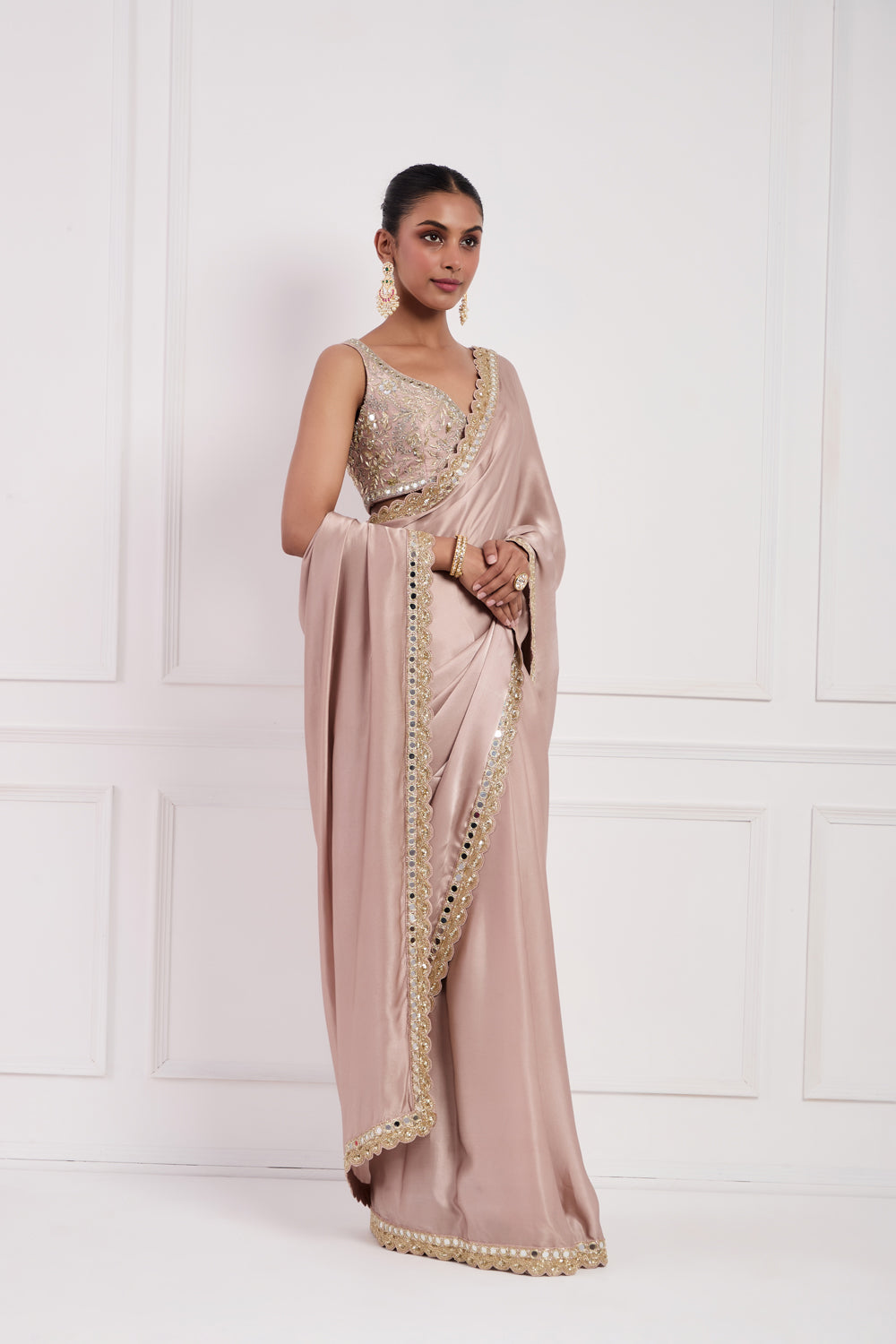 Blush Pink Saree Set