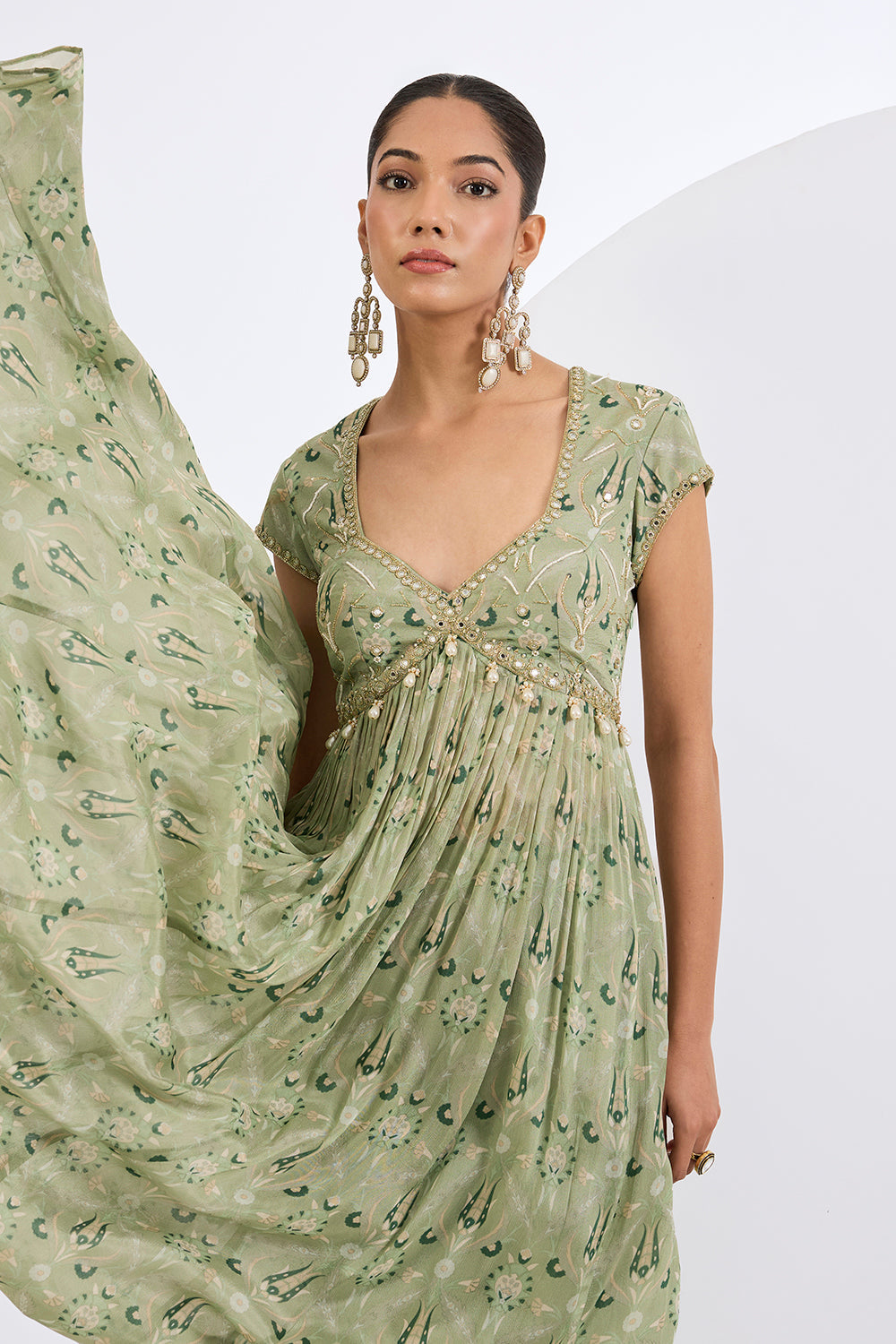 Green Anarkali Set