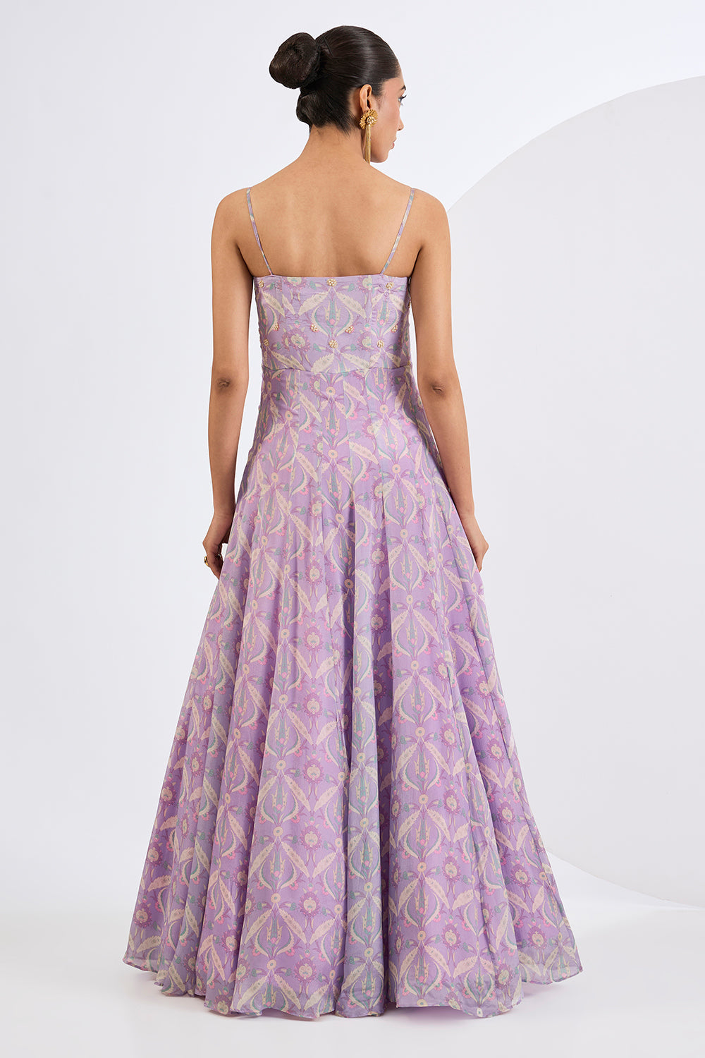 Printed Chinon Chiffon Ivory Lehenga Set with Viscose Chinon  Dupatta
