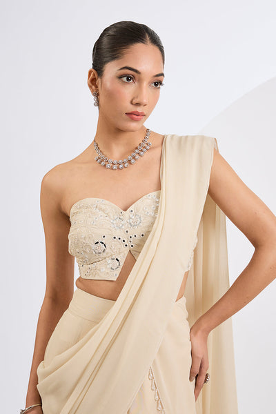 A Fish Cut Lehenga Set  Emellished Tube Top