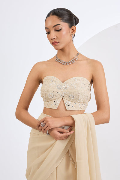 A Fish Cut Lehenga Set  Emellished Tube Top