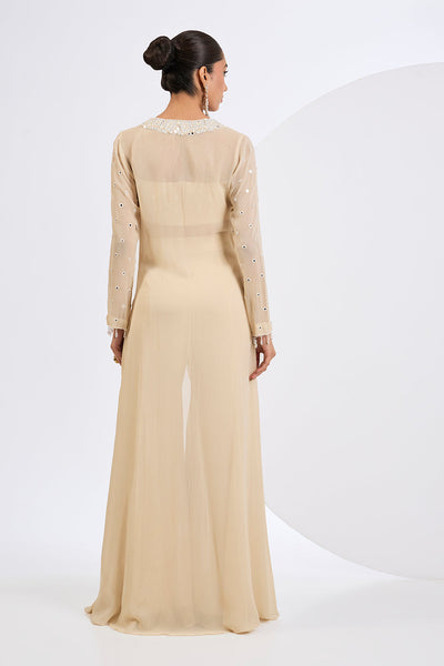 Hevily Embroidered Cape Jacket Set