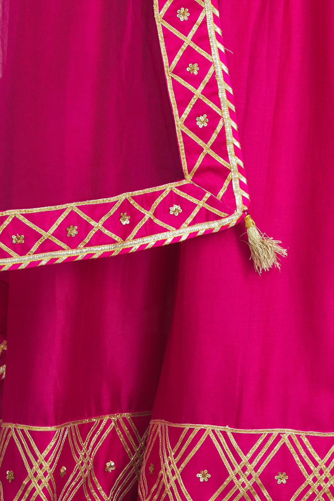 Pink Embroidered Kurta Sharara Set