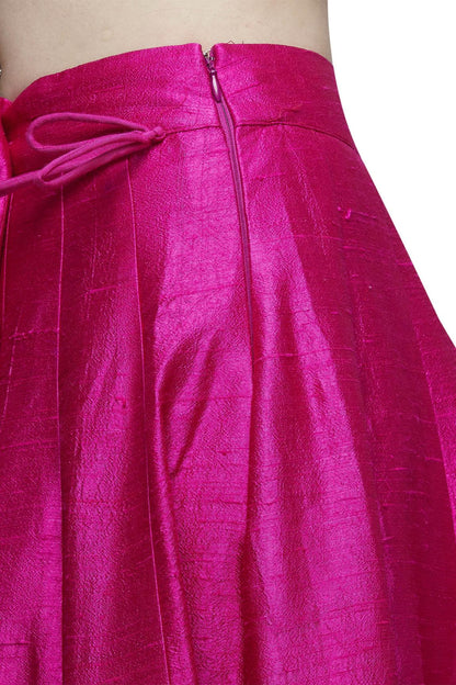 Pink Raw Silk Embroidered Lehenga Set