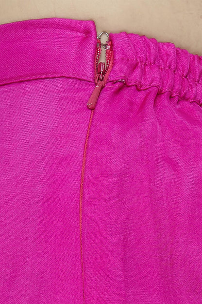 Pink Silk Embroidered Kurta Palazzo Set