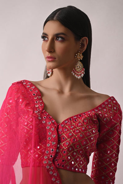 Pink Silk Lehenga Set