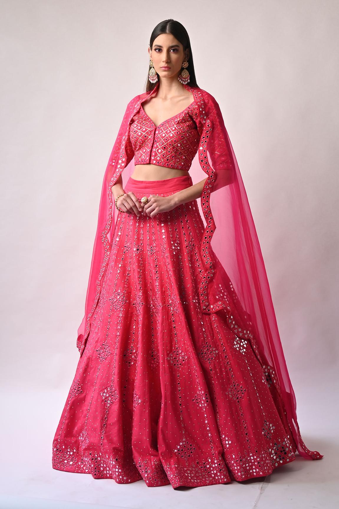 Pink Silk Lehenga Set