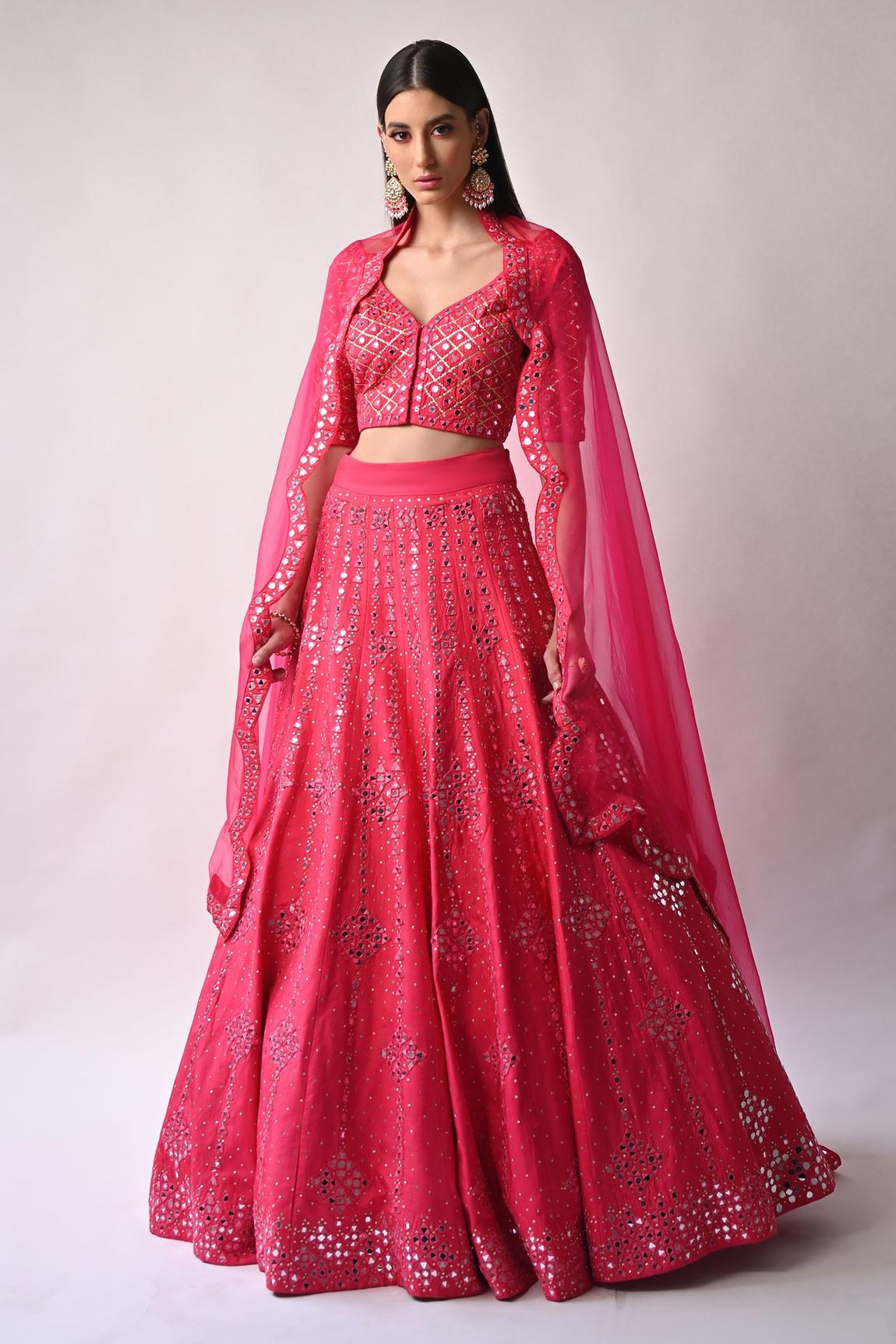 Pink Silk Lehenga Set