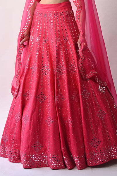 Pink Silk Lehenga Set