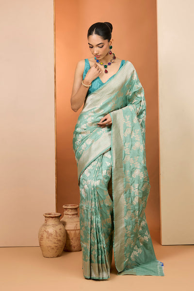 Sea Green Banarasi Saree