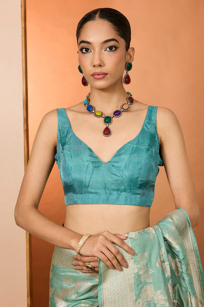Sea Green Banarasi Saree