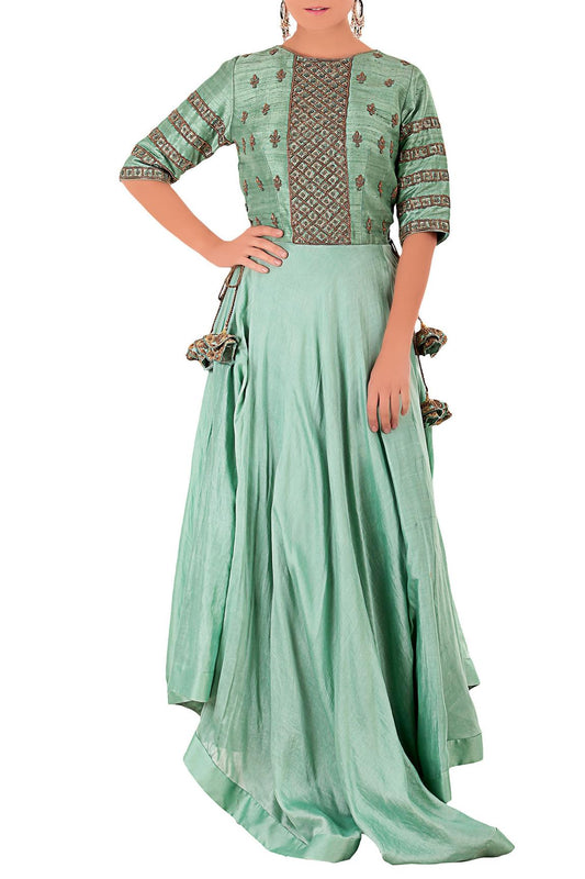 Sea Green Asymmetric Kurta