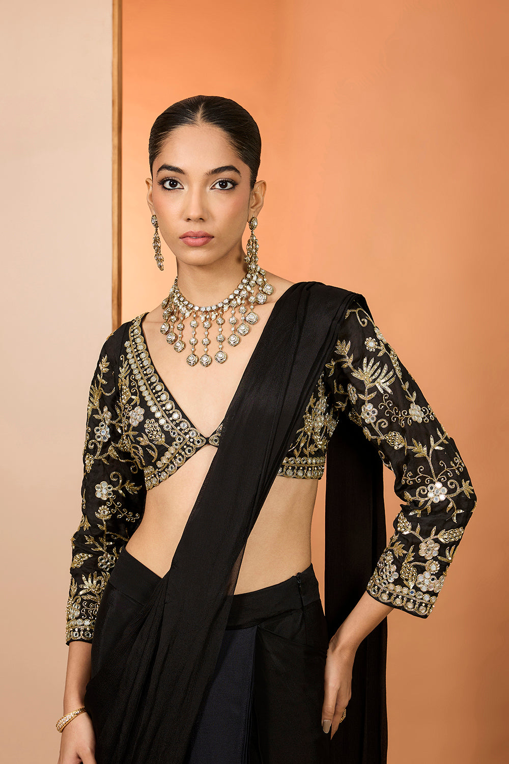 Viscose Chiffon Pre Draped Saree
