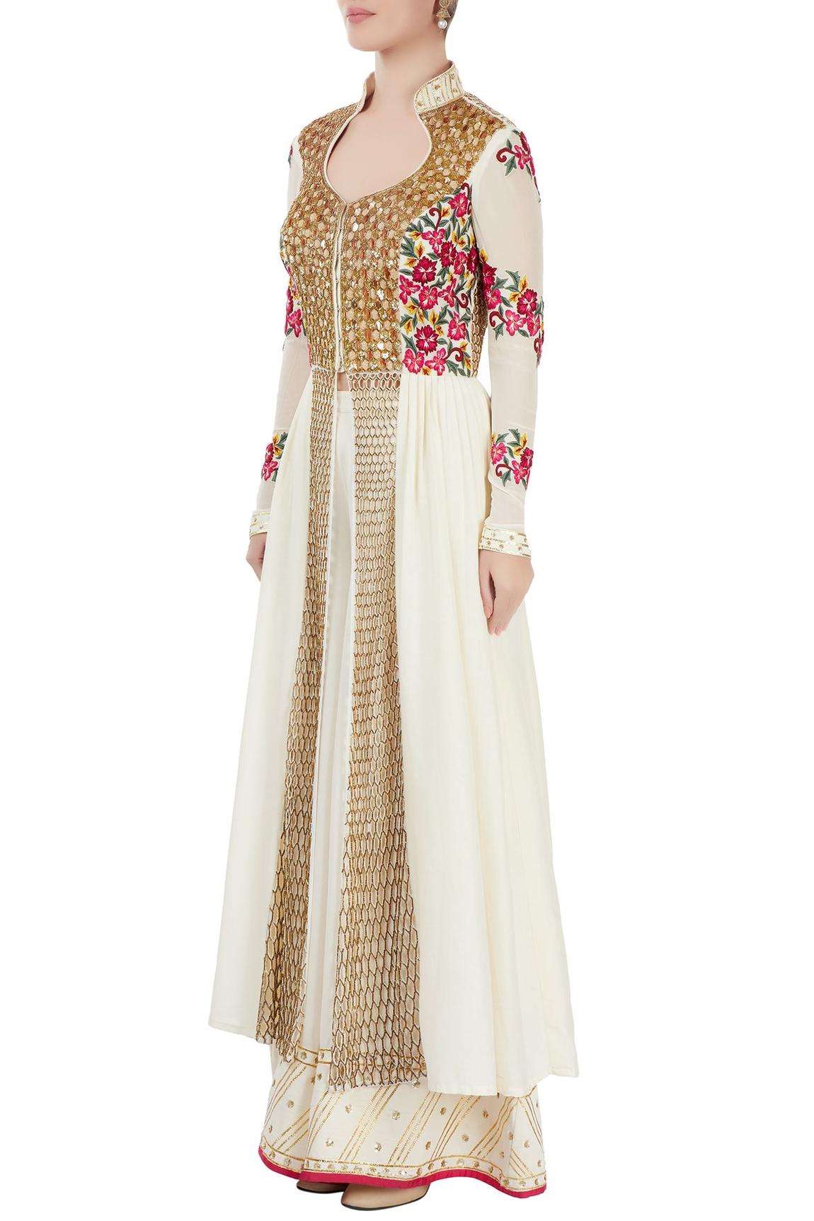 White Embroidered Palazzo Set