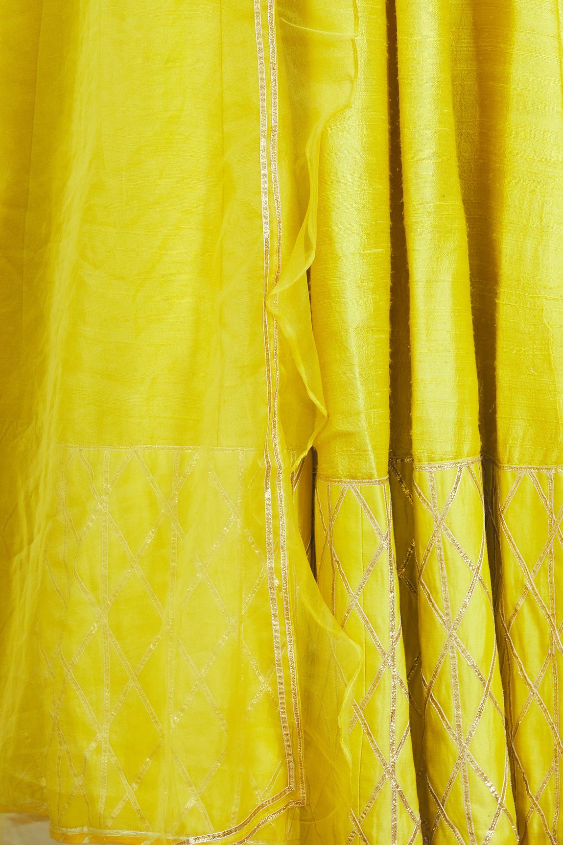 Yellow Embroidered Lehenga Set