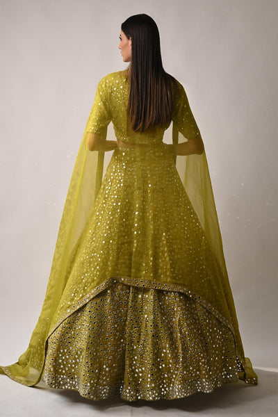 Yellow Silk Lehenga Set