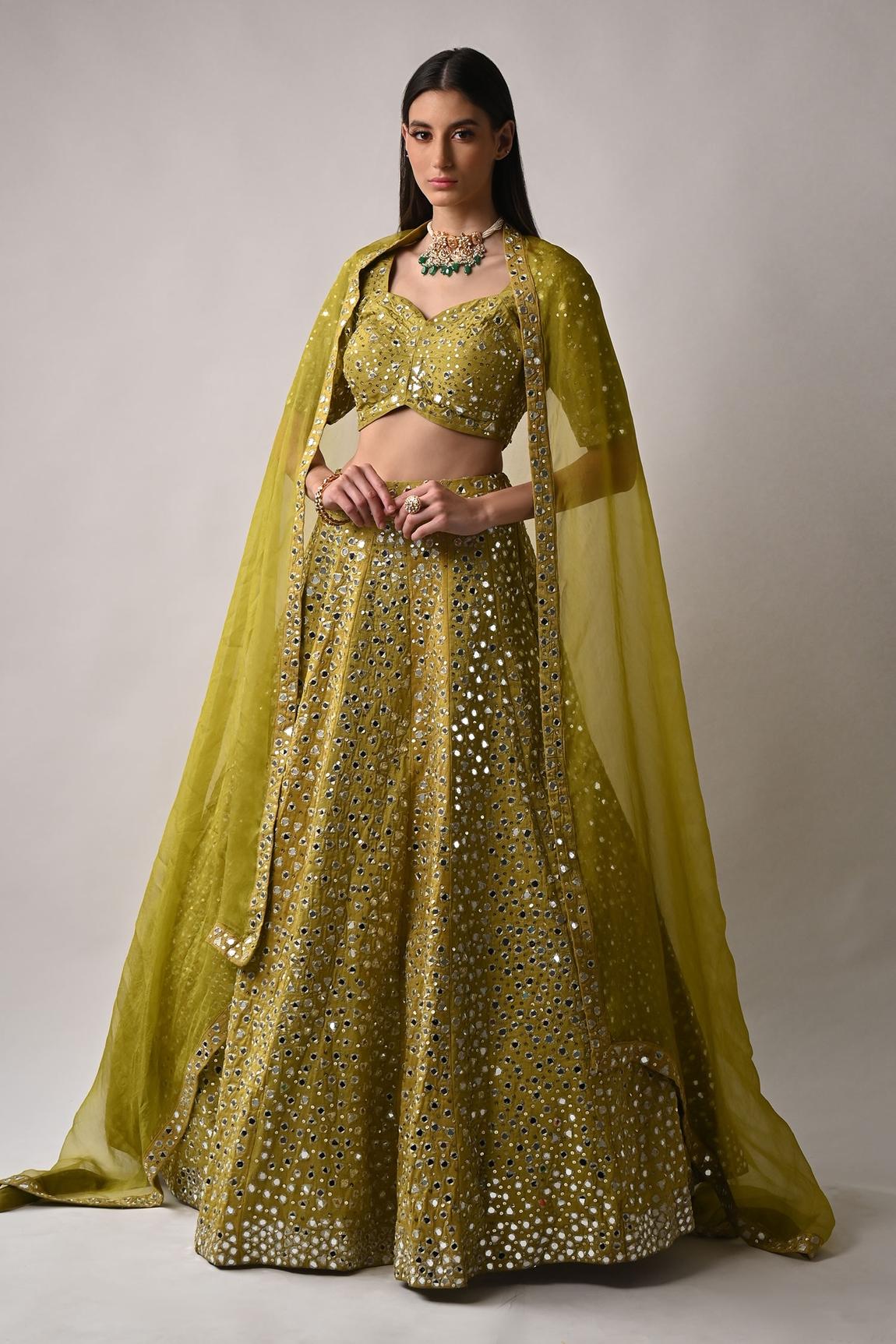 Yellow Silk Lehenga Set