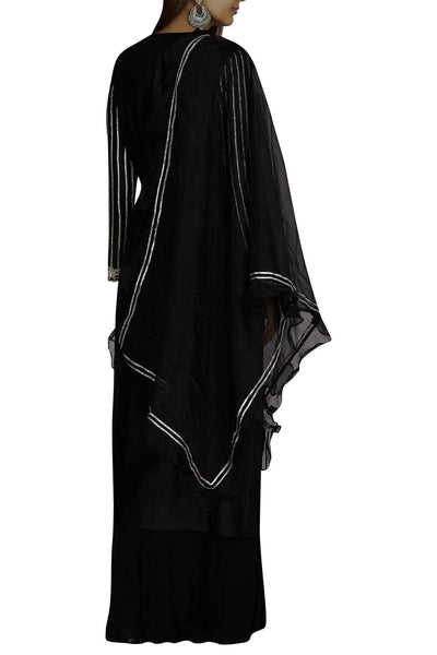 Black Chanderi Kurta Palazzo Set