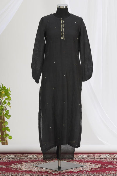 Black Embroidered Kurta Set