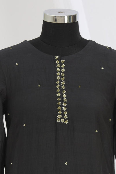 Black Embroidered Kurta Set