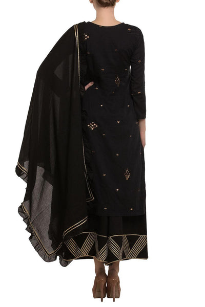 Black Zari Embroidered Kurta Set