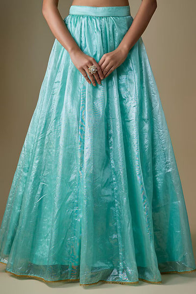 Blue Tissue Dori Embroidered Lehenga Set
