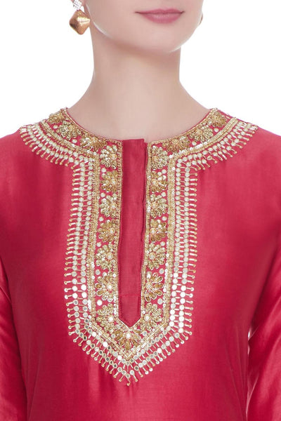 Chanderi Silk Embroidered Kurta Set