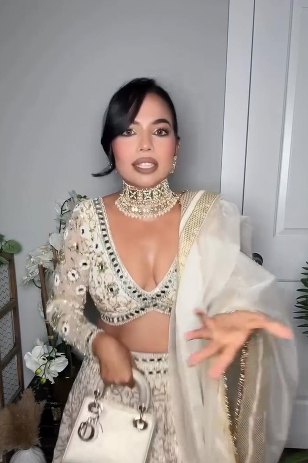 Kripa Patel Joshi in Ivory Banarasi Chanderi Lehenga Set(ba)