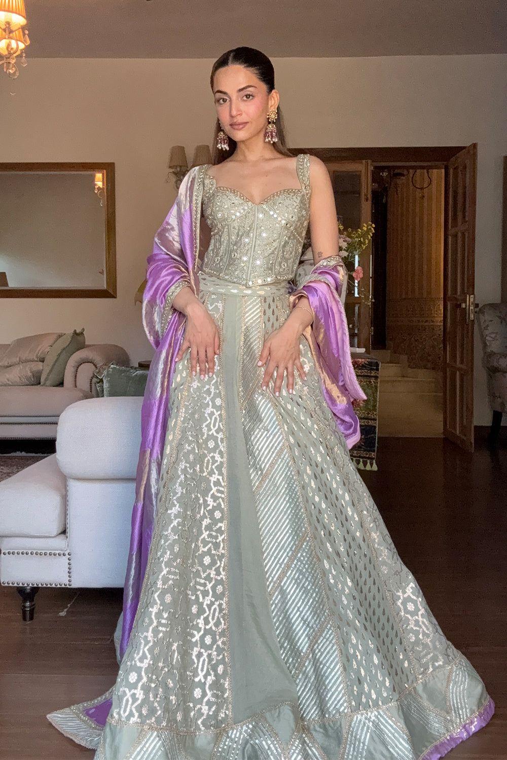 Mehak Bakshi in Green Lehenga Set
