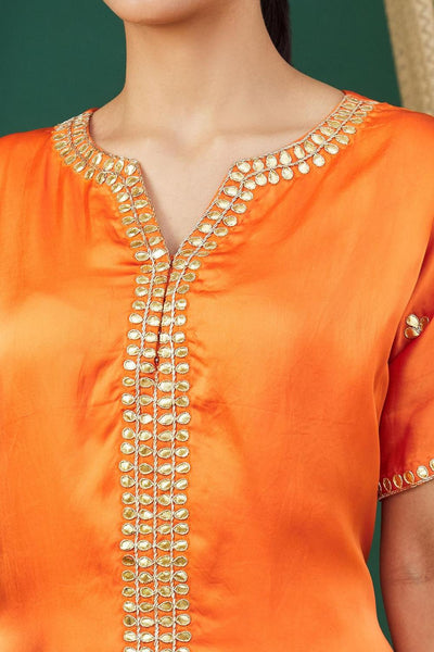 Orange Tiered Sharara Set