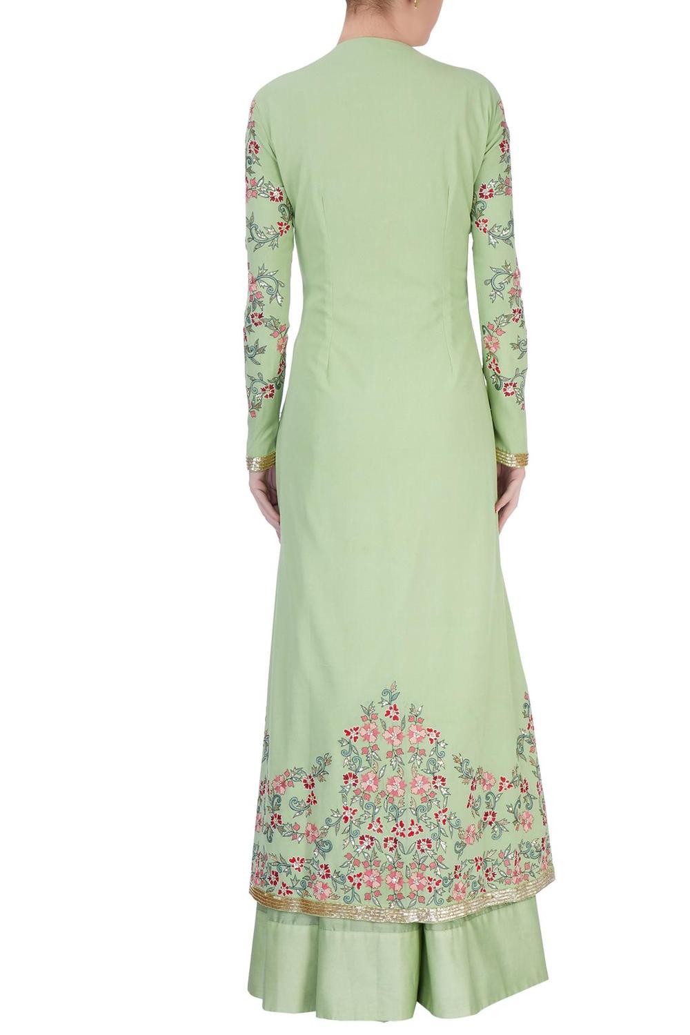 Pastel Green Anarkali And Jacket