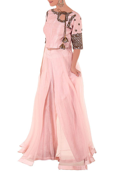 Pink Embroidered Kurta Pant Set