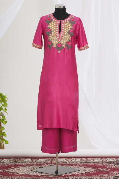 Pink Embroidered Kurta Set