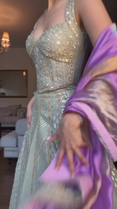 Mehak Bakshi in Green Lehenga Set